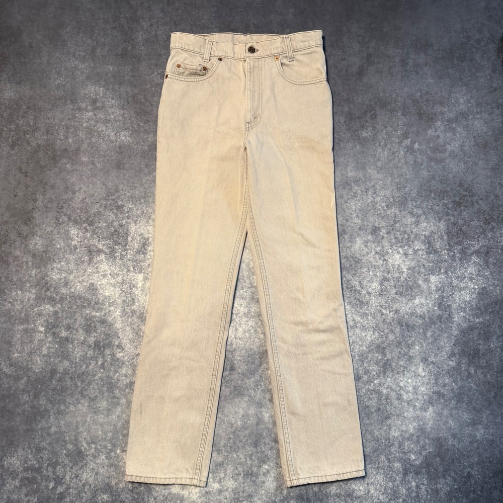Vintage Levi's 718 Student Jeans Khaki Tan Beige Denim Men's 30x32 Made in USA